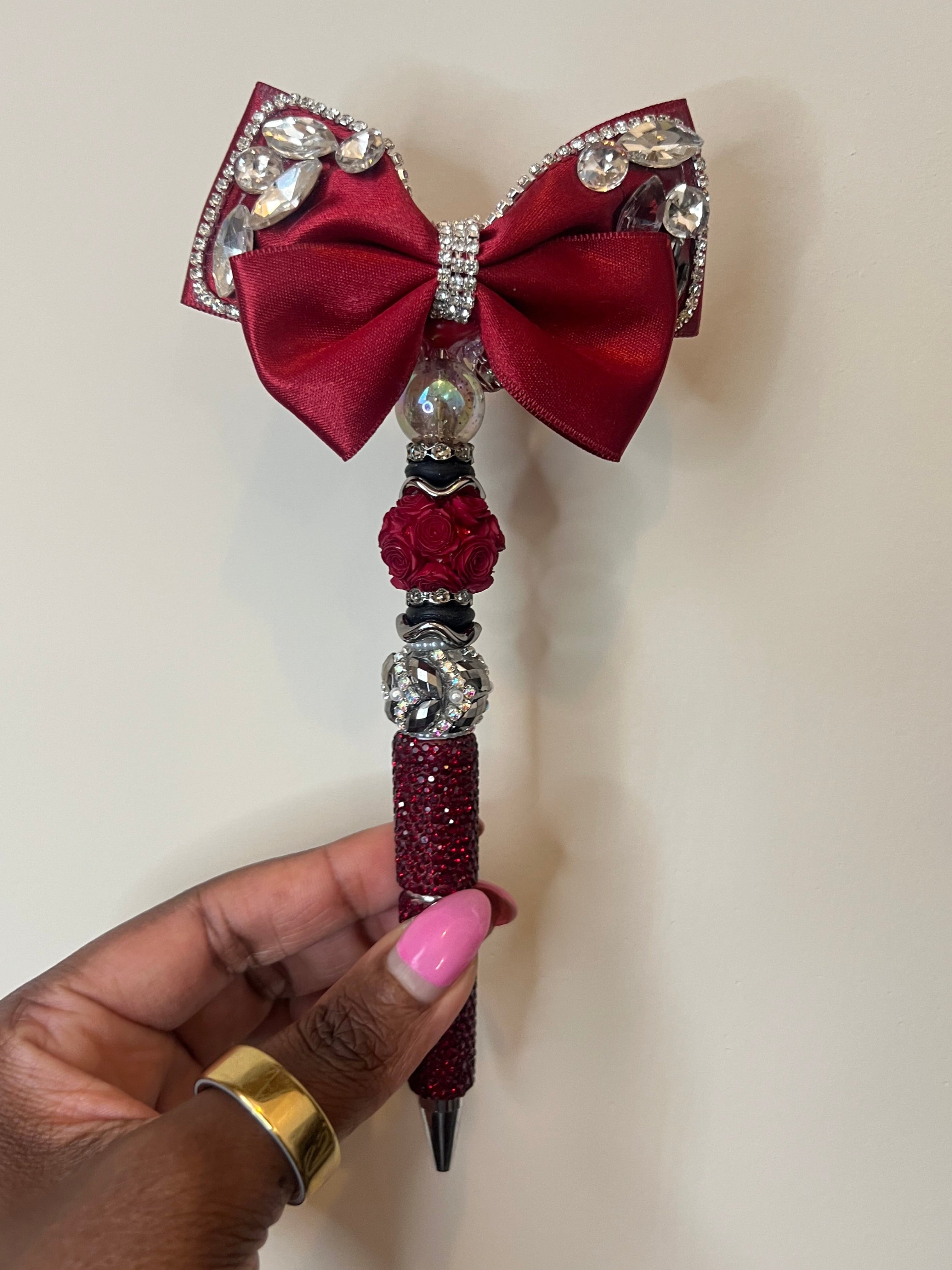Fancy Bow Beaded Pen
